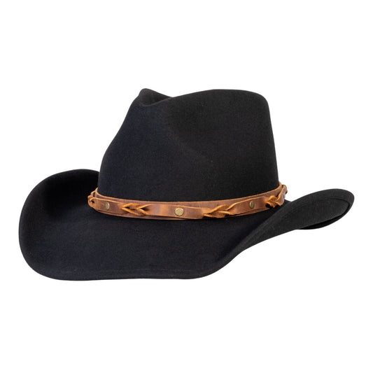 Rustler Black Felt Cowboy Hat - Bumpkin Ranchwear