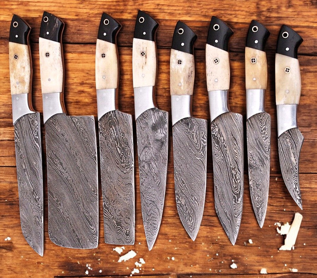 Premium Damascus Kitchen Knives Set – Handmade & Sharpened