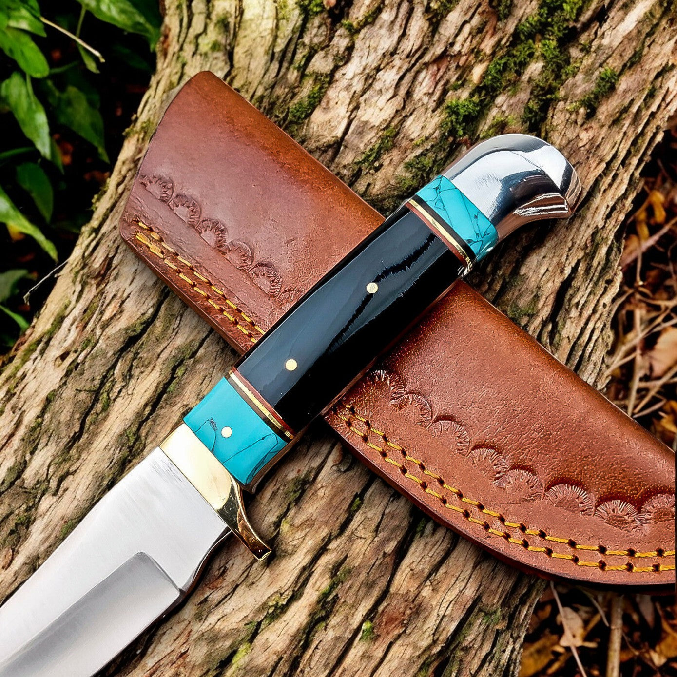 Custom Handmade Bowie Knife – D2 Steel, Epoxy Resin Handle