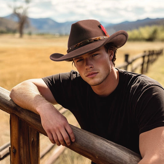 Saddle Brown Felt Cowboy Hat - Bumpkin Ranchwear