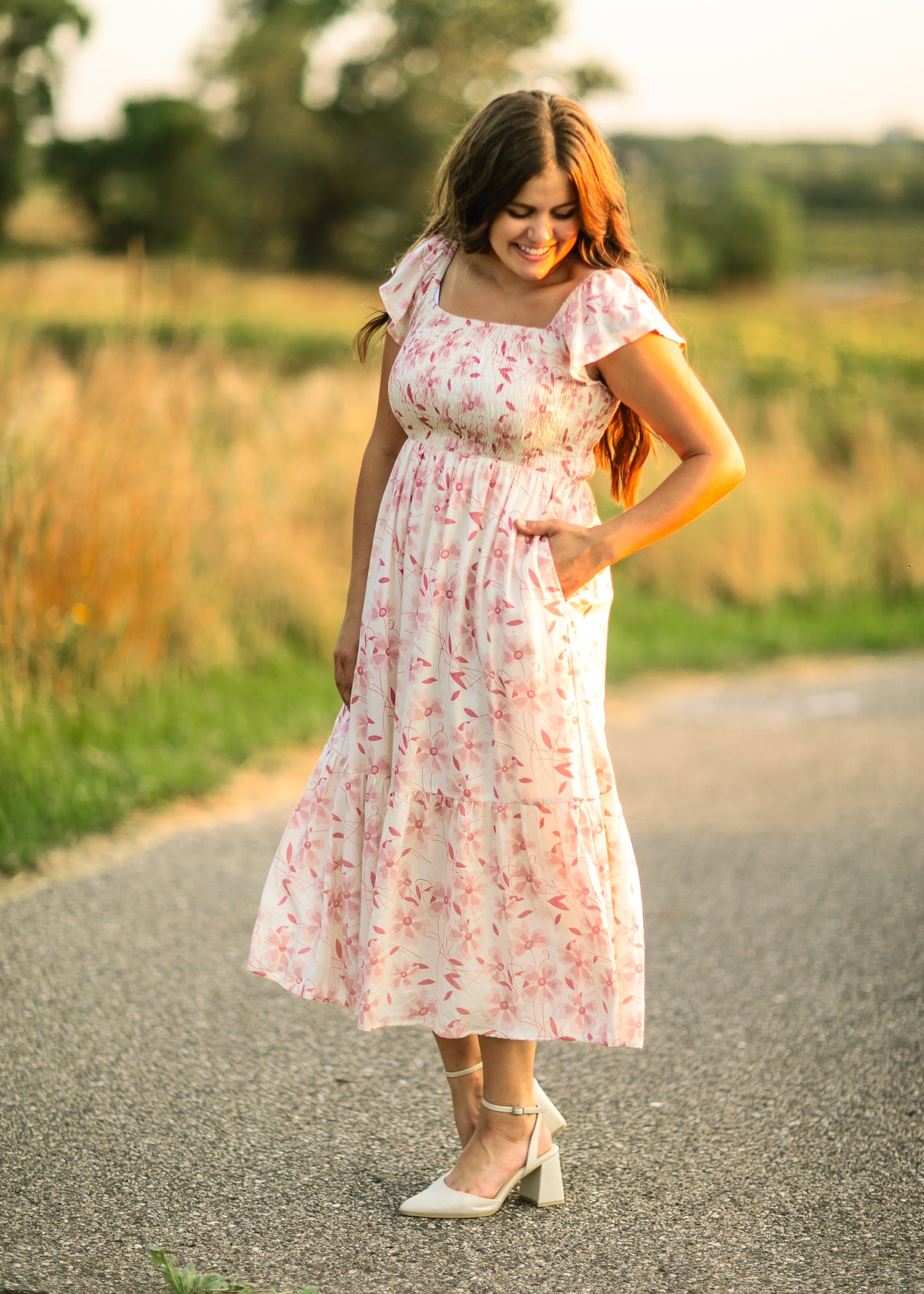 Cap Sleeve Midi Dress