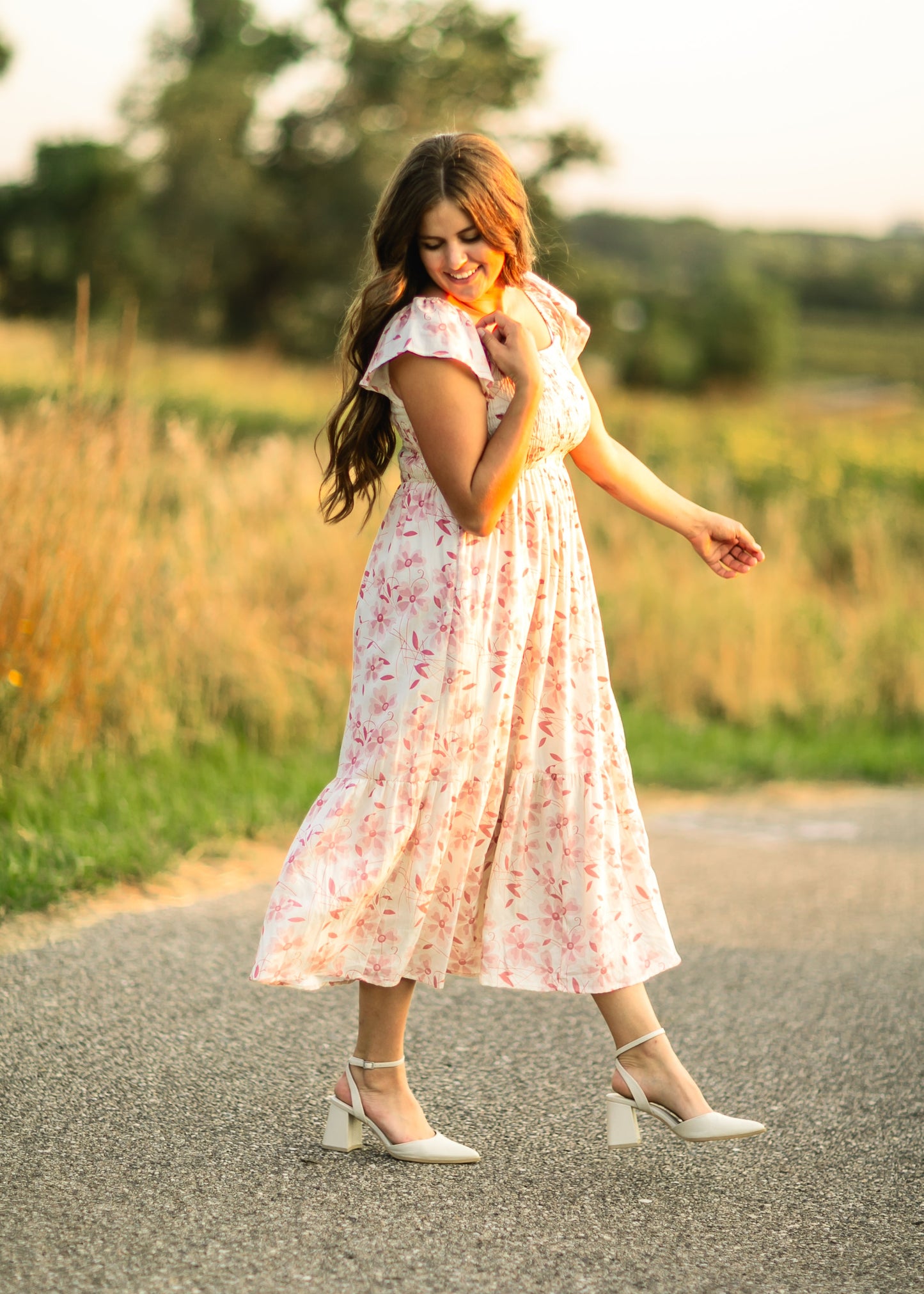 Cap Sleeve Midi Dress