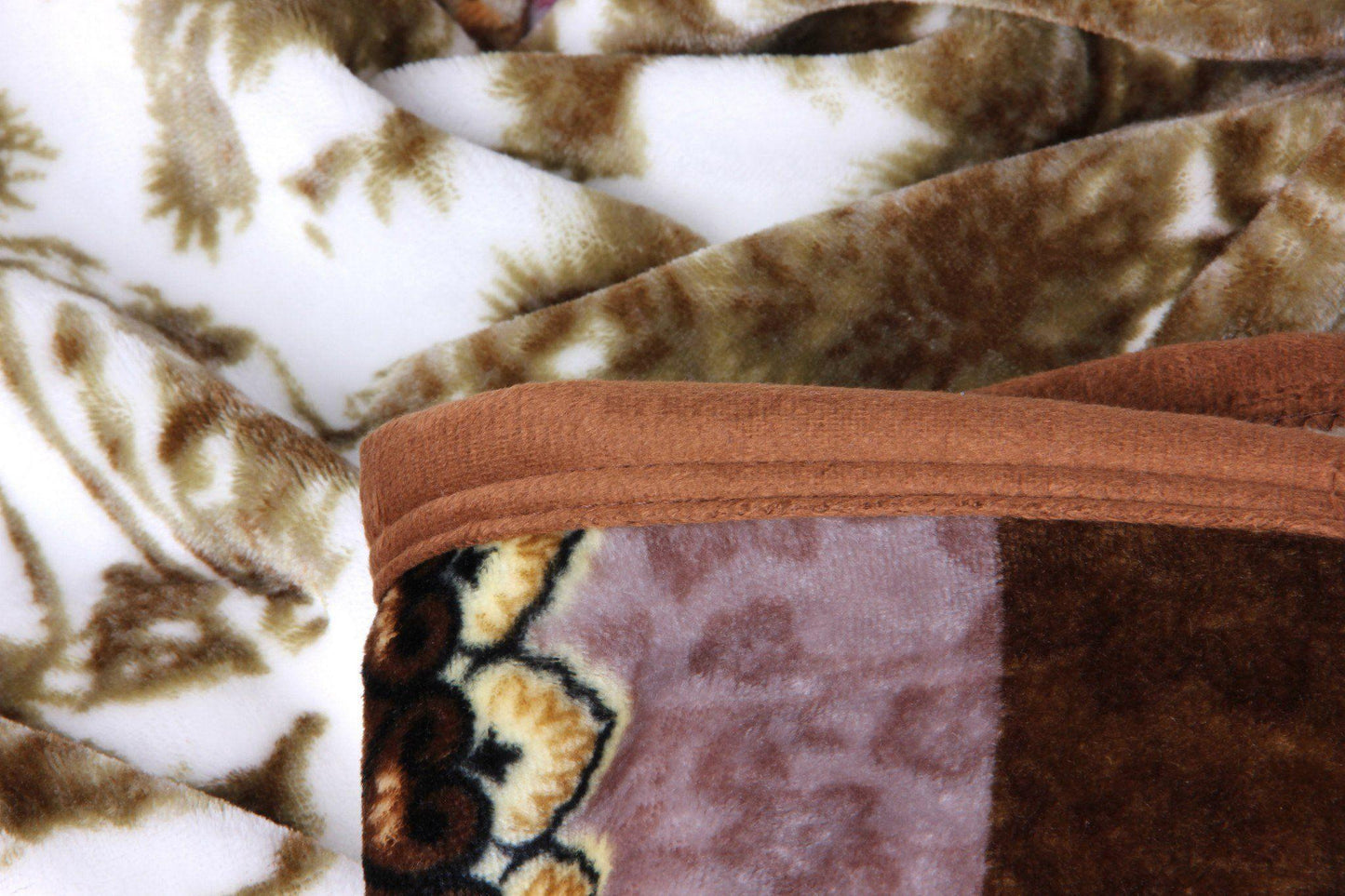 Lavender Floral Cabin Flannel Mink Fleece Throw Blanket