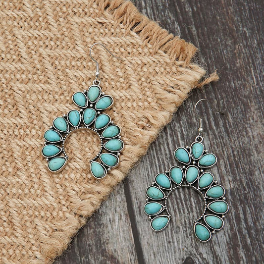 Turquoise Horseshoe Earrings - Bumpkin Ranchwear