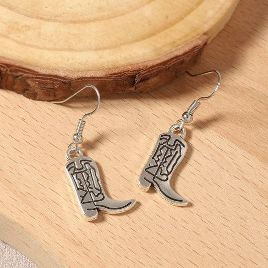 Western Cowboy Boot Dangle Earrings - Bumpkin Ranchwear