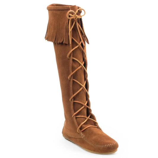 Minnetonka Front Lace Knee High Boot - Womens Boots - 2 Colors