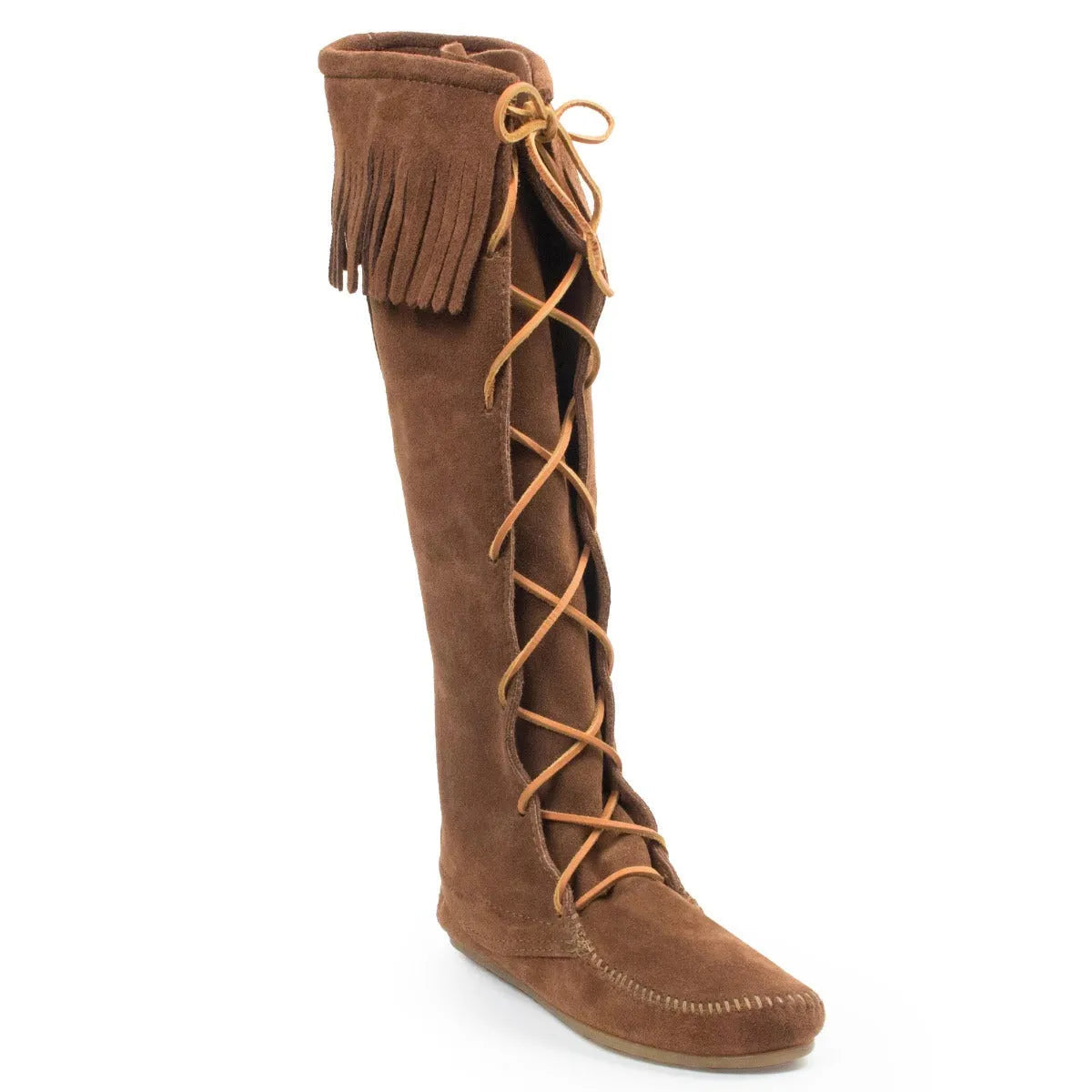 Minnetonka Front Lace Knee High Boot - Womens Boots - 2 Colors