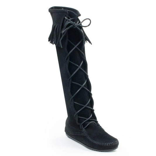 Minnetonka Front Lace Knee High Boot - Womens Boots - 2 Colors