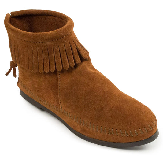 Minnetonka Back Zipper Hardsole Boot - Womens Boots - 2 Color Options