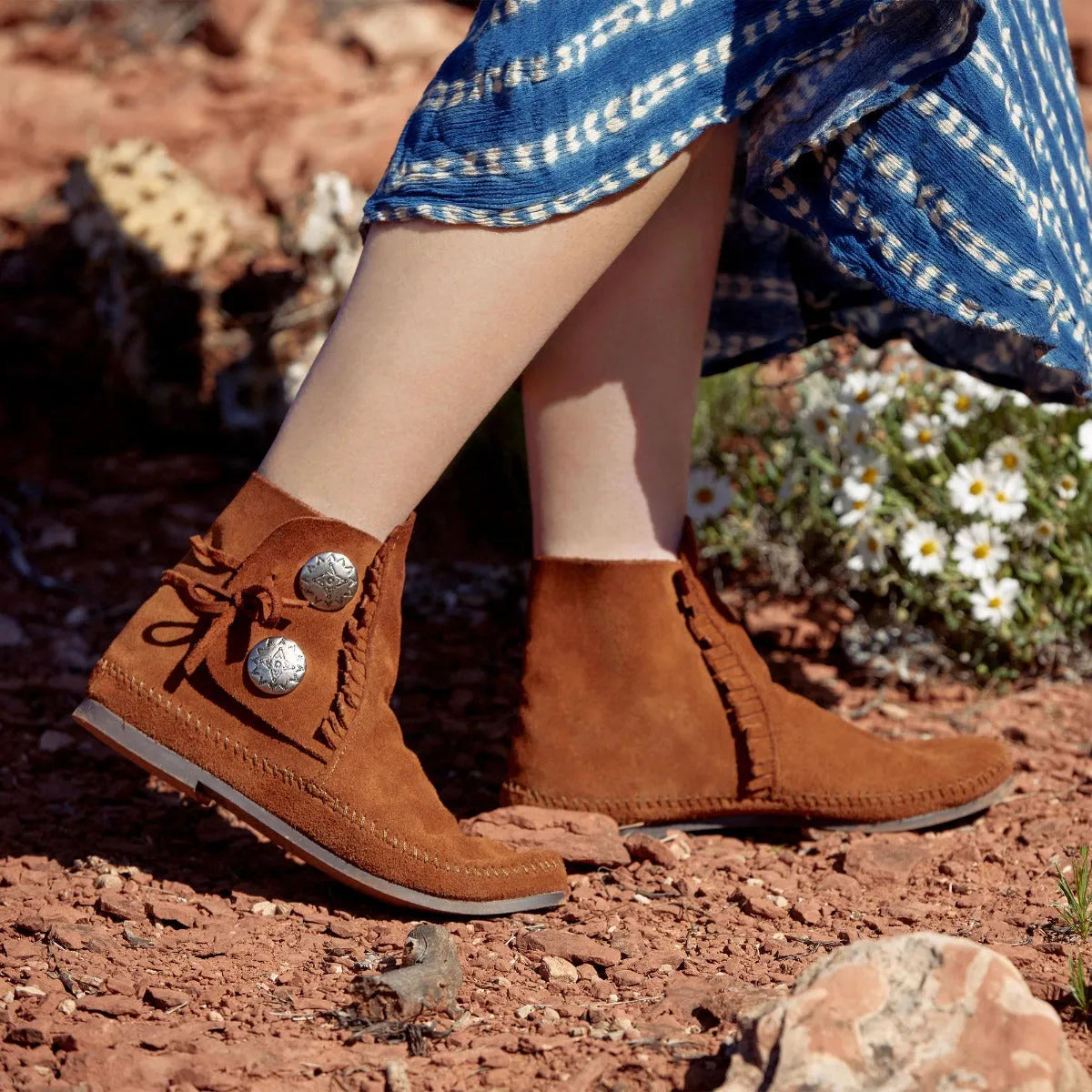 Minnetonka Two Button Hardsole Boot - Womens Boots - 2 Color Options