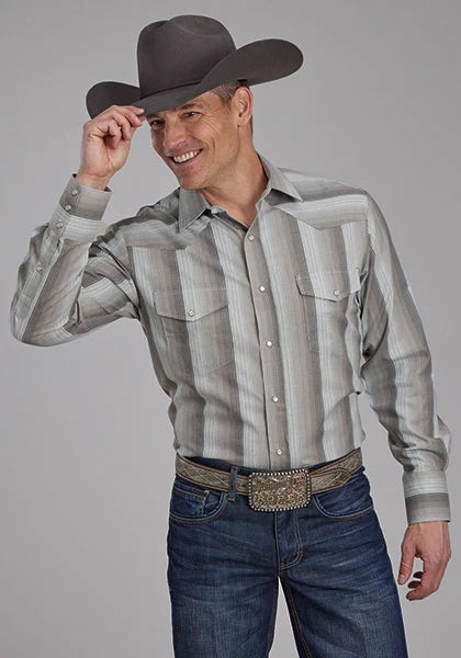 Roper 2114 Multi Stripe (Grey) - Men's Western Shirt
