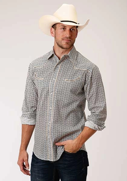 Roper 00251 Dark Ground (Grey) - Men's Western Shirt