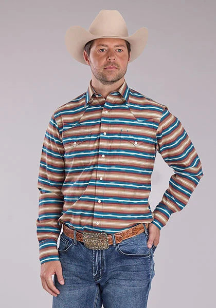 Roper 2465 Mini Aztec Stripe (Multi) - Men's Western Shirt