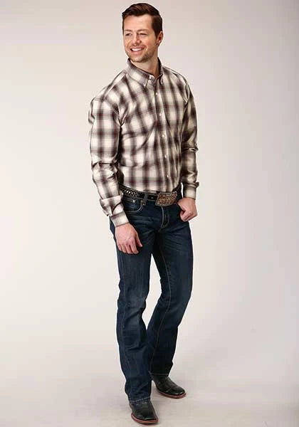 Roper 1371 Smoke House Plaid (Grey) - Men's Western Shirt