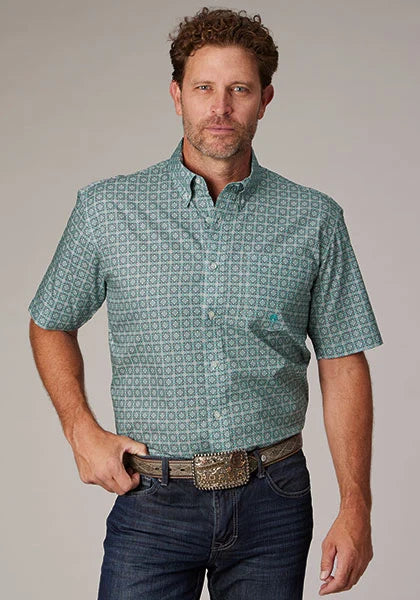 Roper 2019 Spring Foulard (Grey) - Men's Short Sleeve Shirt