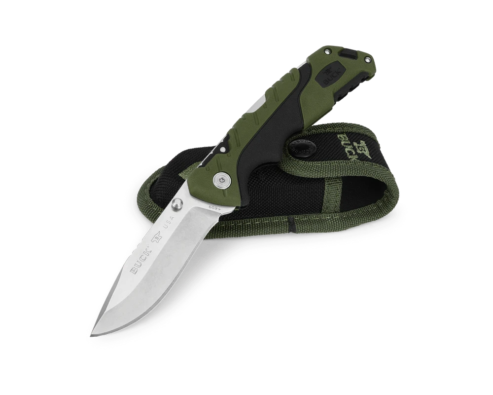 Buck 659 Large Pursuit Lockback Folding Knife – 420HC, Green Versaflex