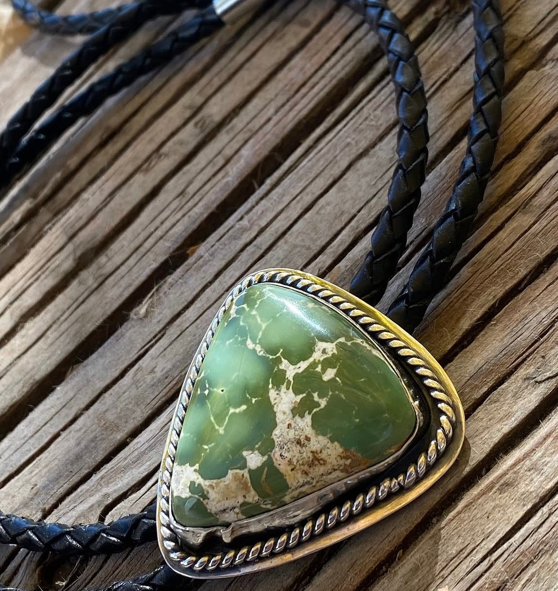 Royston Turquoise Bolo Tie & Shadowbox Ring by Bootleg Silver Co – view 7