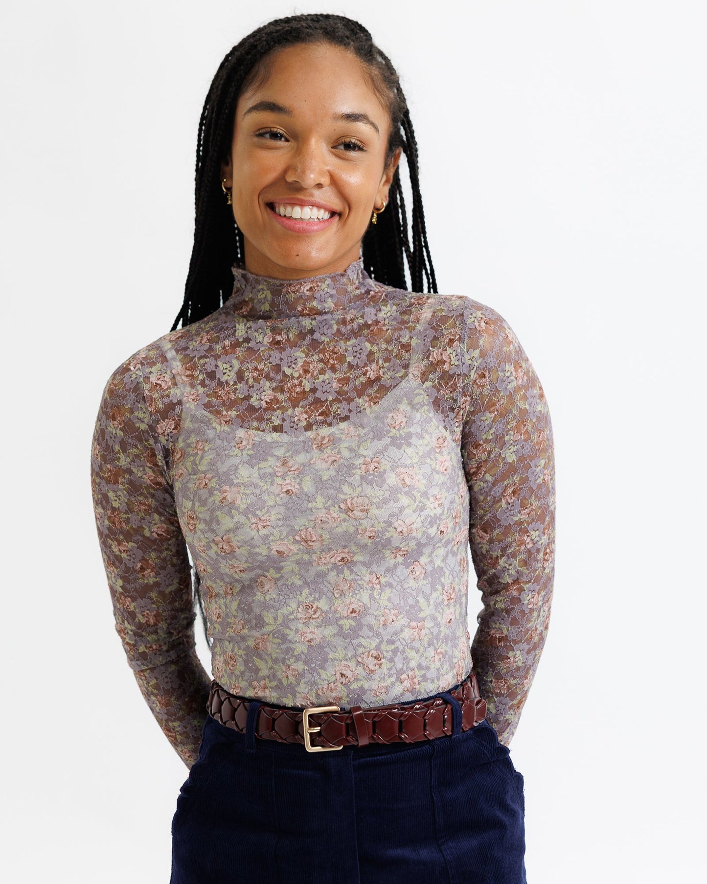 Harper's Floral Lace Layering Top