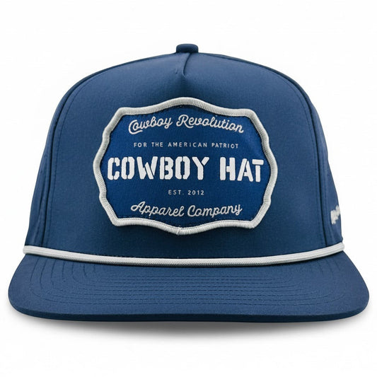 “Cowboy Hat” Performance Patch Rope Hat - Navy Blue