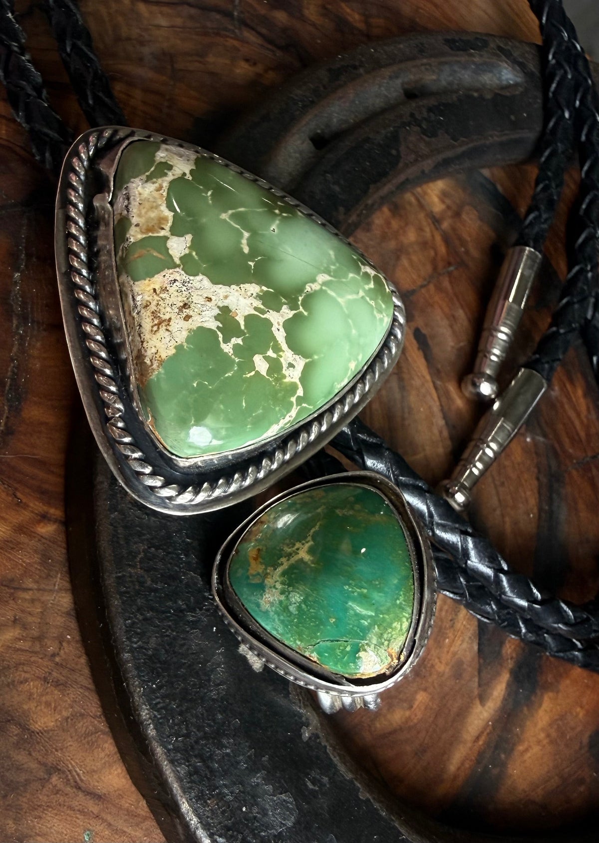 Royston Turquoise Bolo Tie & Shadowbox Ring by Bootleg Silver Co – view 4