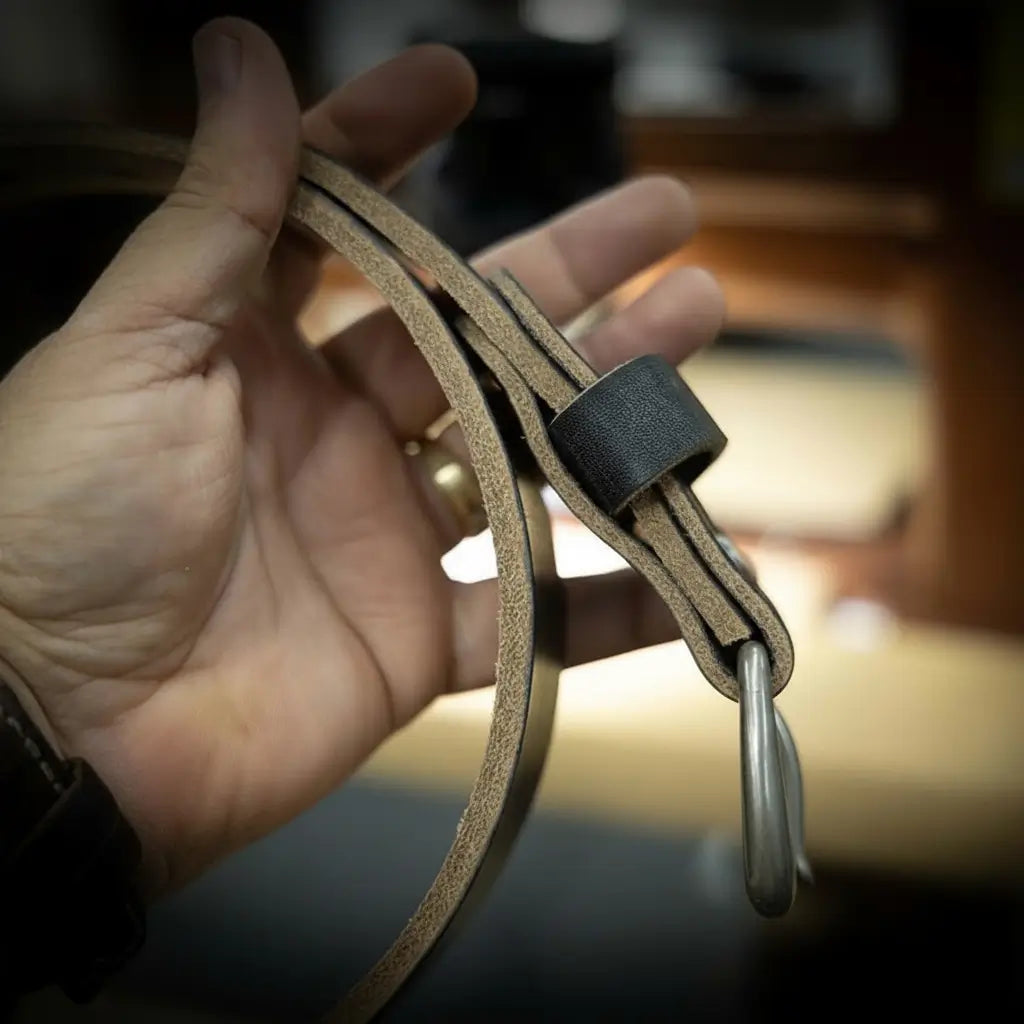 Handmade Full-Grain Leather Belt for Men — Men's Leather Belt - Black