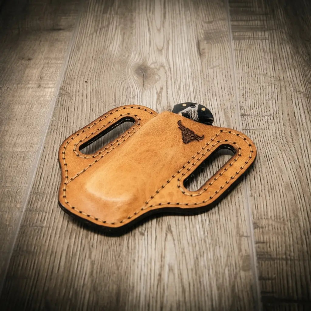 Custom Leather Knife Sheath - Saddle Tan