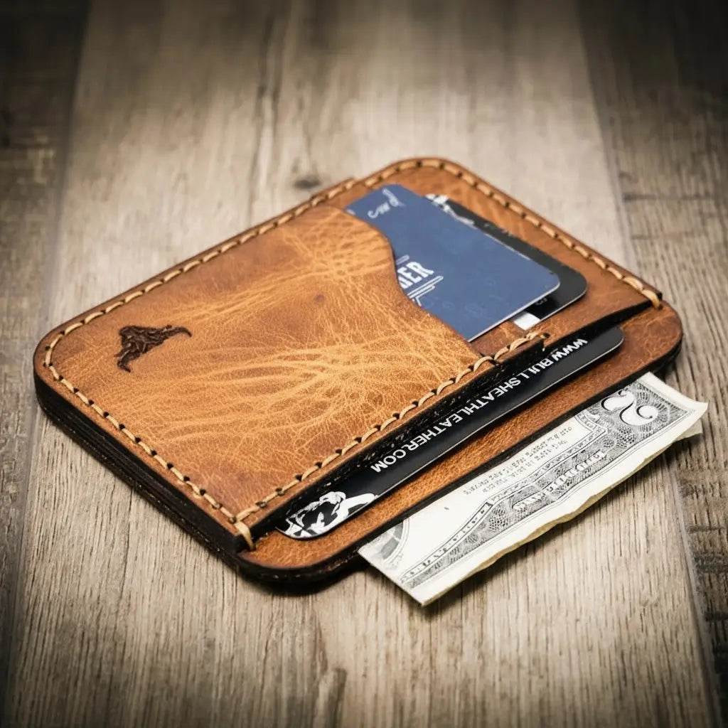 Handmade Full-Grain Leather Minimalist Wallet for Men — Mansfield Minimalist Wallet