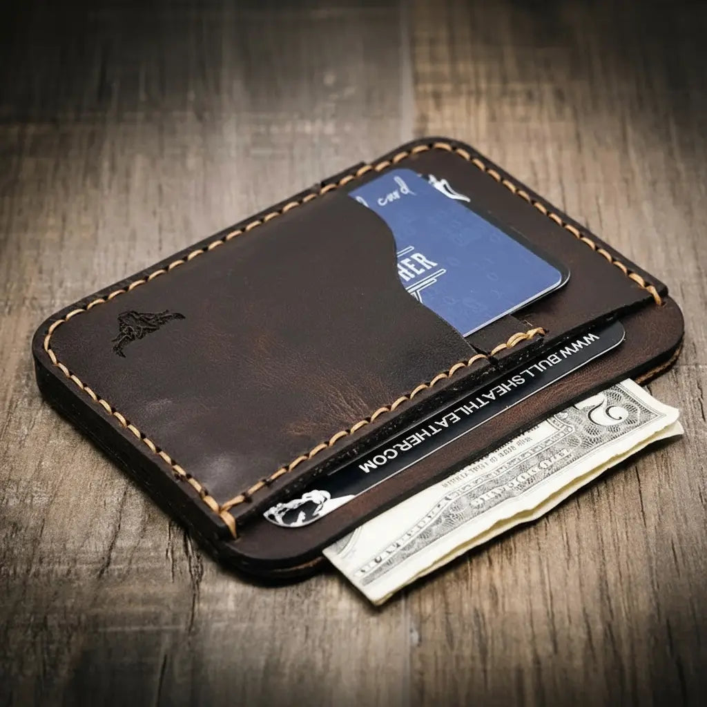 Handmade Full-Grain Leather Minimalist Wallet for Men — Mansfield Minimalist Wallet