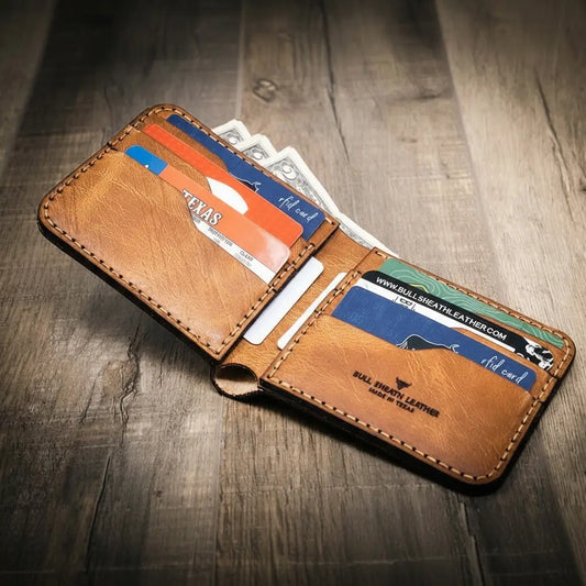 Handmade Full-Grain Leather Bifold Wallet for Men — Big Bend Bifold Wallet