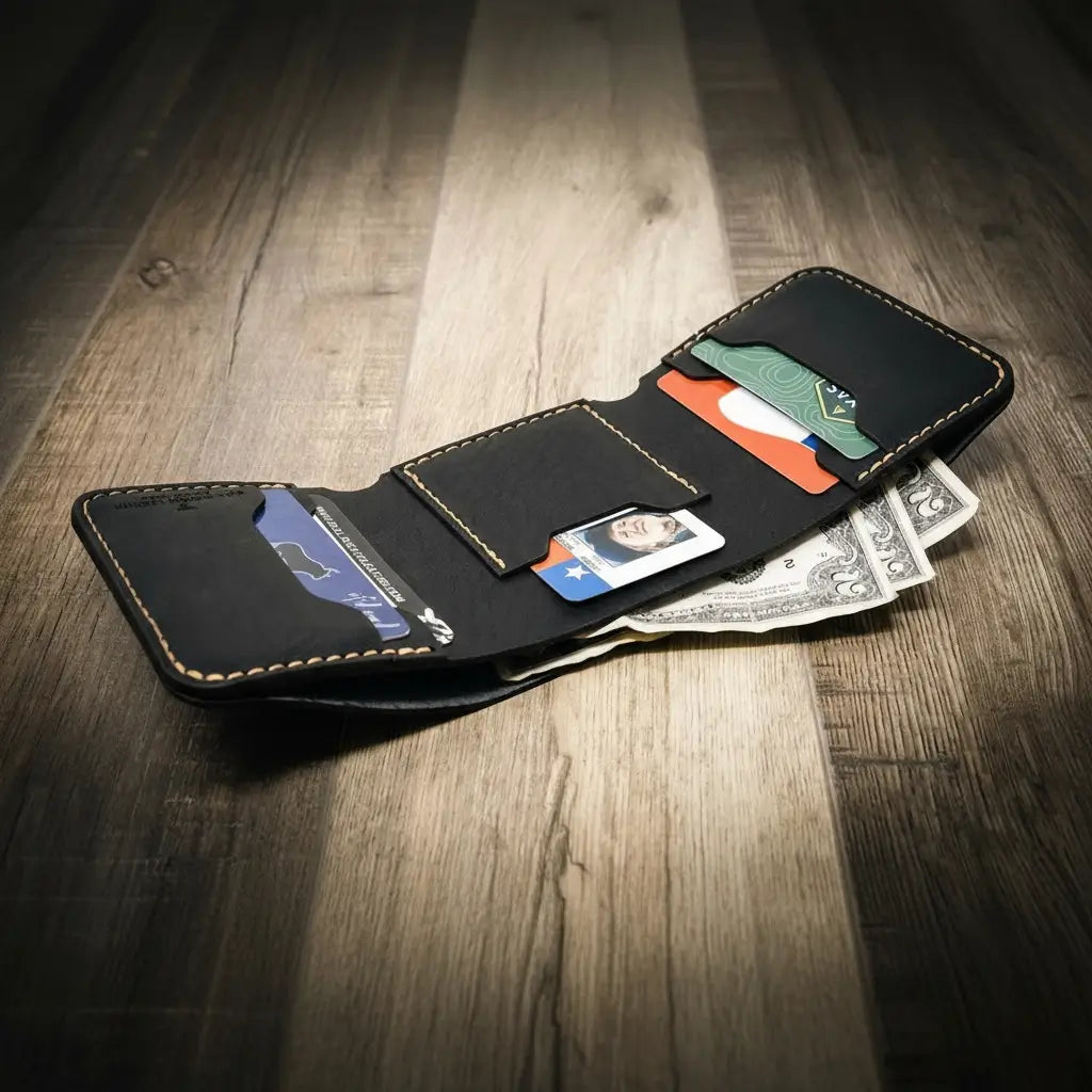 Handmade Full-Grain Leather Trifold Wallet for Men — The Trinity Trifold Wallet