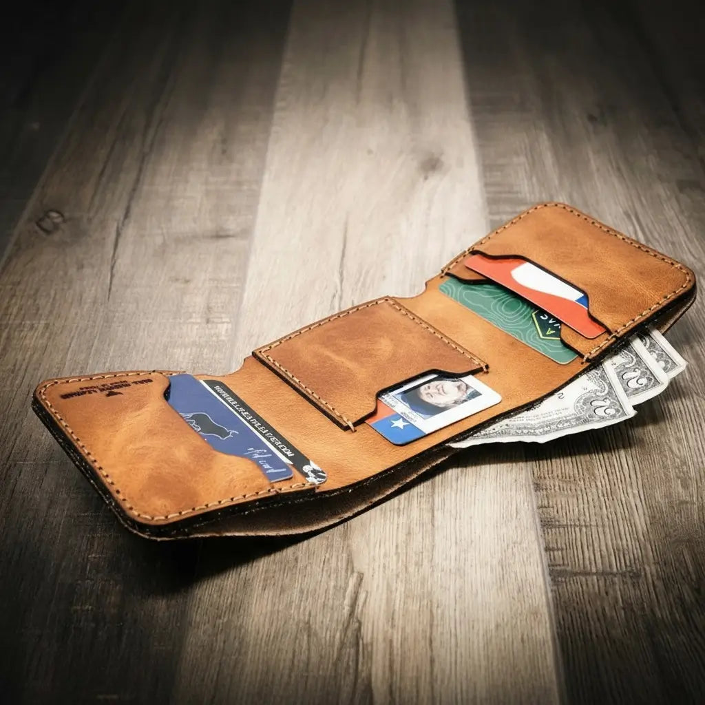 Handmade Full-Grain Leather Trifold Wallet for Men — The Trinity Trifold Wallet