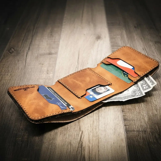 Handmade Full-Grain Leather Trifold Wallet for Men — The Trinity Trifold Wallet