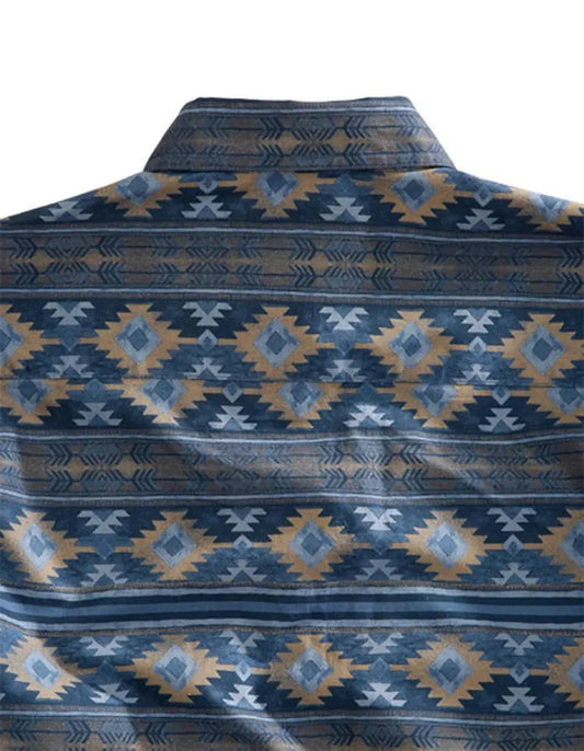 Tin Haul Indigo Aztec Long Sleeve (Grey) - Men's Western Shirt
