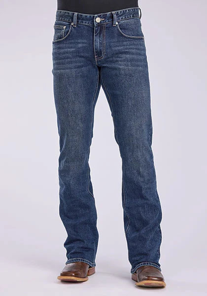 Tin Haul 1661 Jagger Stretch Fit V Pocket Deco (Medium Wash) - Men's Bootcut Jeans