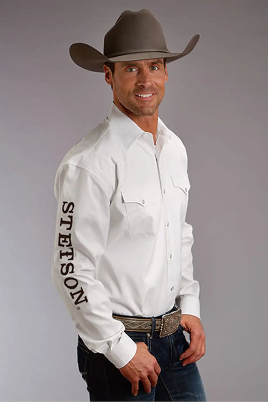 Stetson Logo Wear (White) - Men's Western Shirt