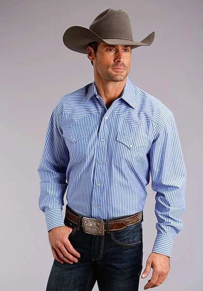 Stetson 0898 Candy Stripe (Blue) - Men's Western Shirt