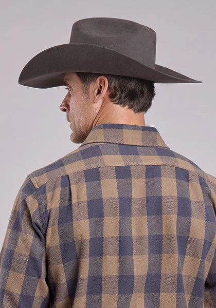 Stetson 2548 Brushed Twill (Brown) - Men's Western Shirt