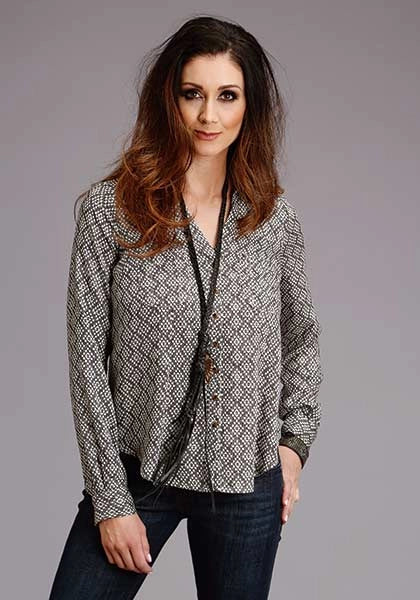 Stetson 2101 Aztec Geo (Black) - Women's Blouse