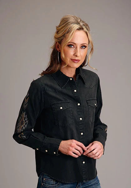 Stetson Boyfriend Fit (Black) - Women's Denim Shirt