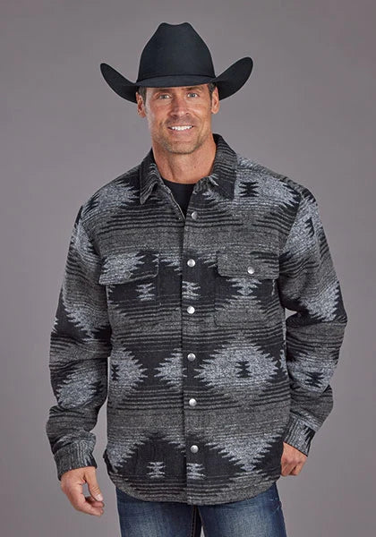 Stetson Aztec Flannel (Black) - Men's Wool Jacket
