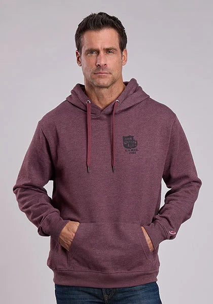 Stetson Back Shield Logo (Maroon) - Men's Hoodie Sweatshirt