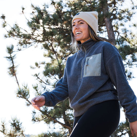 Women's Cropped Fleece - 1/4 Zip