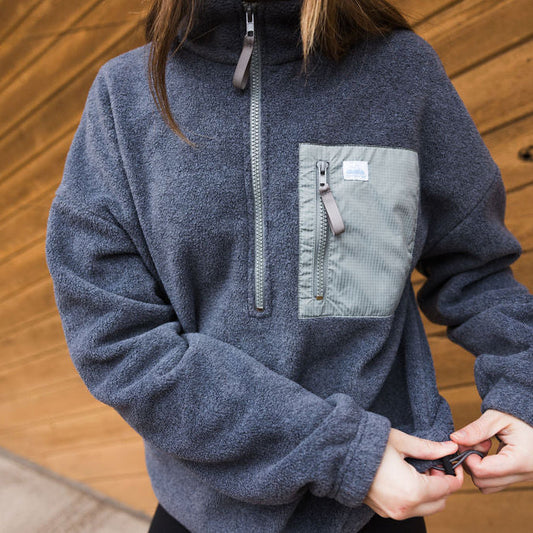 Women's Cropped Fleece - 1/4 Zip