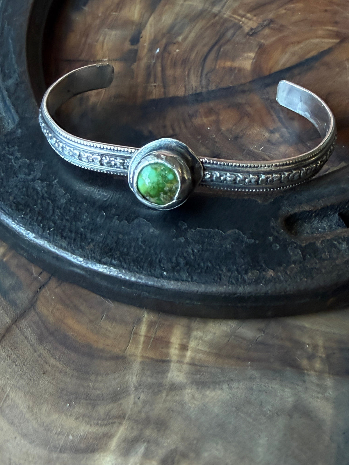 Sonoran Turquoise Sterling Silver Cuff Bracelet by Bootleg Silver Co – view 3