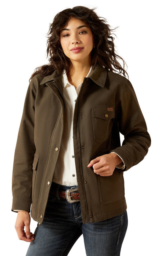 Ariat Women's Earth Brown Western Canvas Chore Jacket