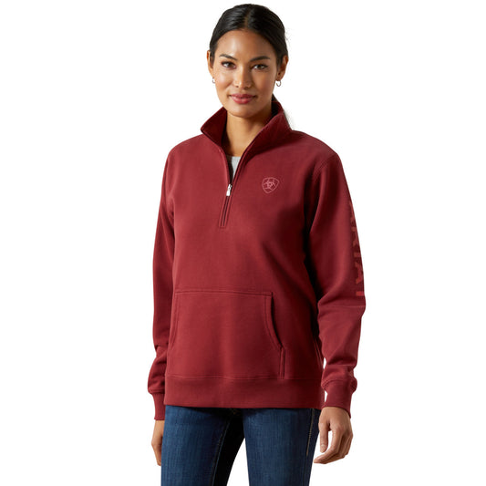 Ariat Women's Burnt Russet Logo 1/2 Zip Sweatshirt