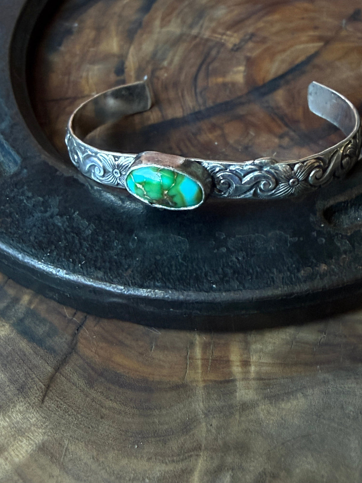 Sonoran Turquoise Sterling Silver Cuff Bracelet by Bootleg Silver Co – view 5