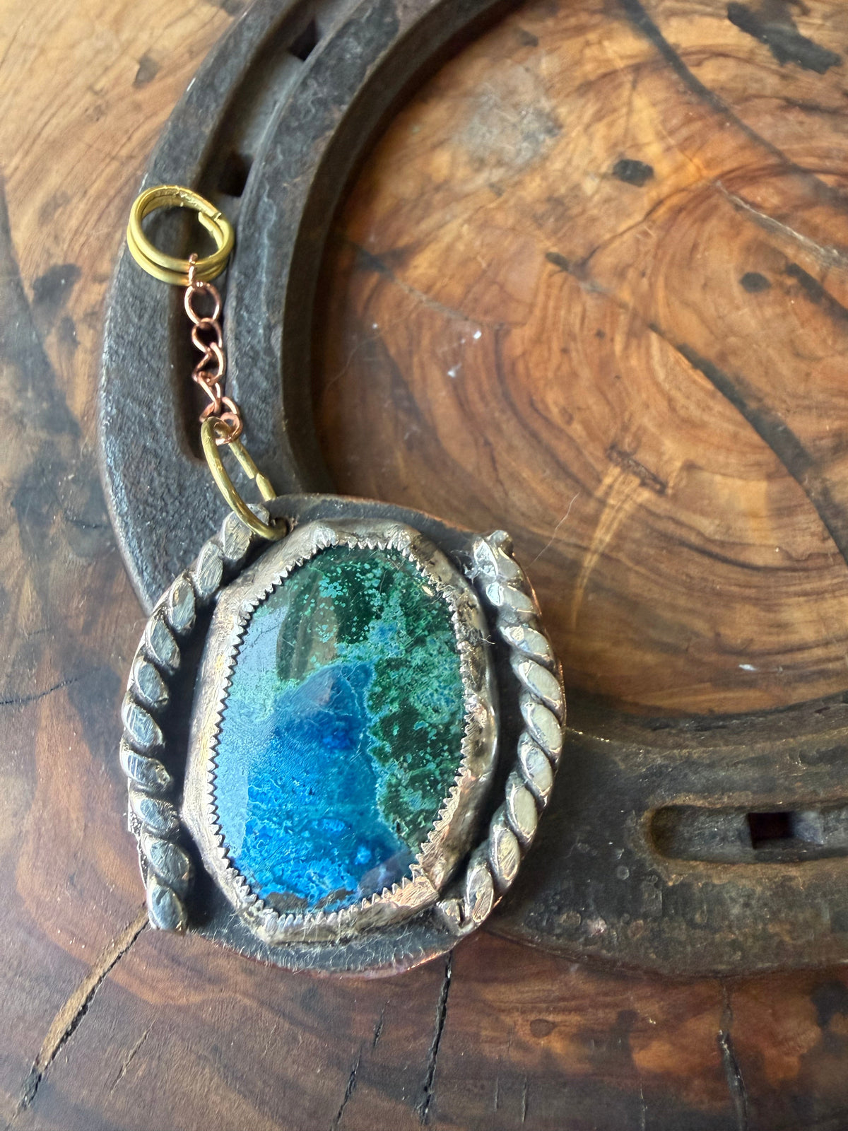 Arizona Malachite & Chrysocolla Bag Clip by Bootleg Silver Co – view 2