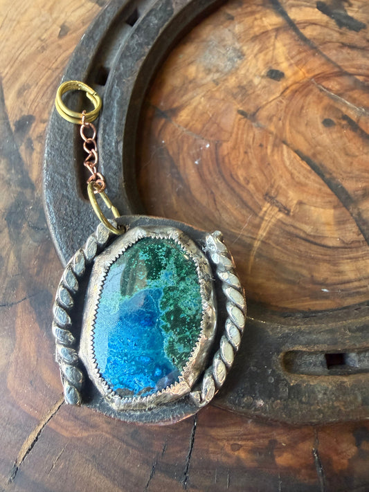 Arizona Malachite & Chrysocolla Bag Clip by Bootleg Silver Co – view 2