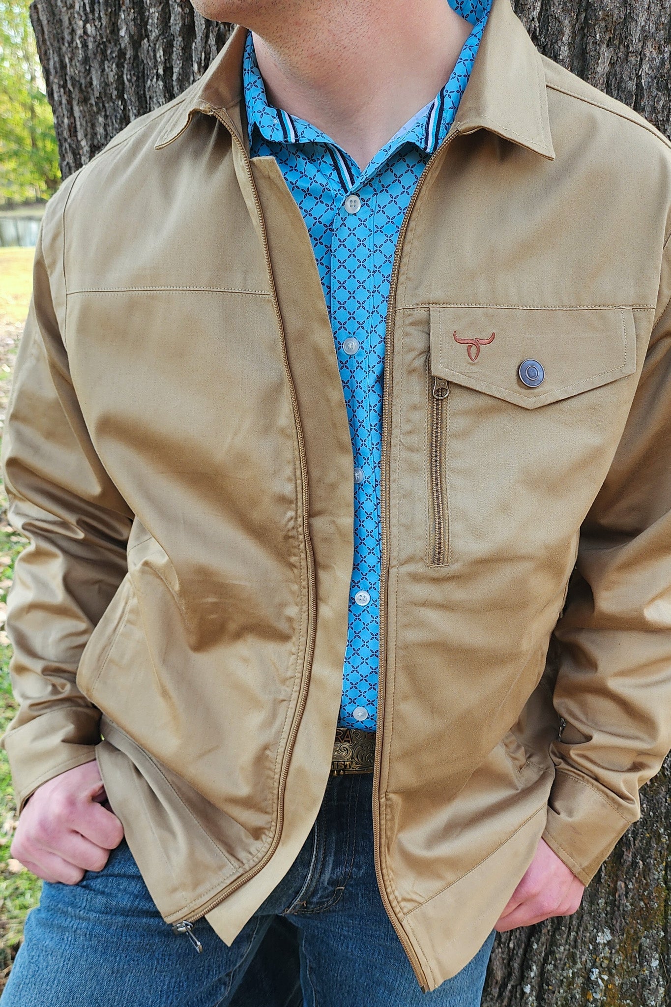 Drover Men's Western Concealed Carry Jacket - Khaki